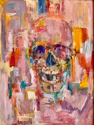 Symbolic Art Nino Pippa Painting Nero's Skull w/Own Coin to Pay for Passing Styx