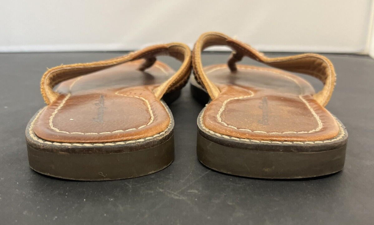 Tommy Bahama Sandals Anchors Away Mens 9M Brown Leather Flip  display picture 1