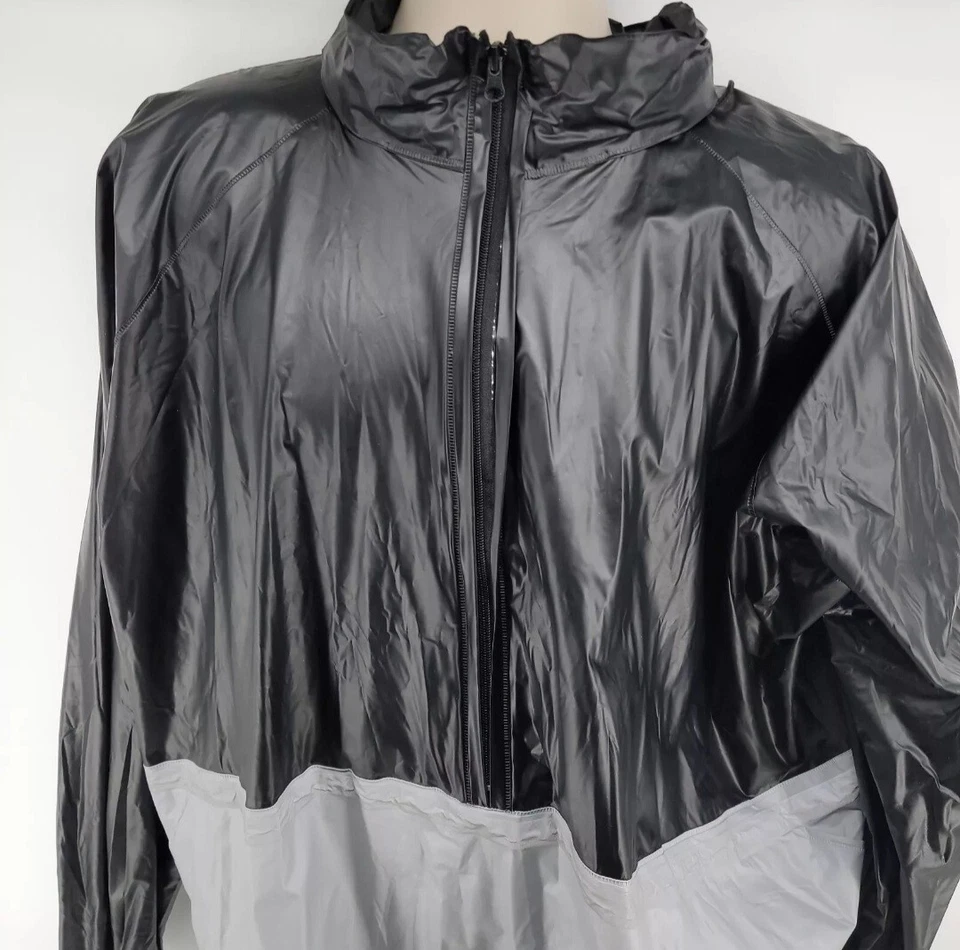 Traje Chaqueta Sauna Gimnasio Gold's M/L Negro Gris Reflectante Ropa de Fitness Foto 2 de 4
