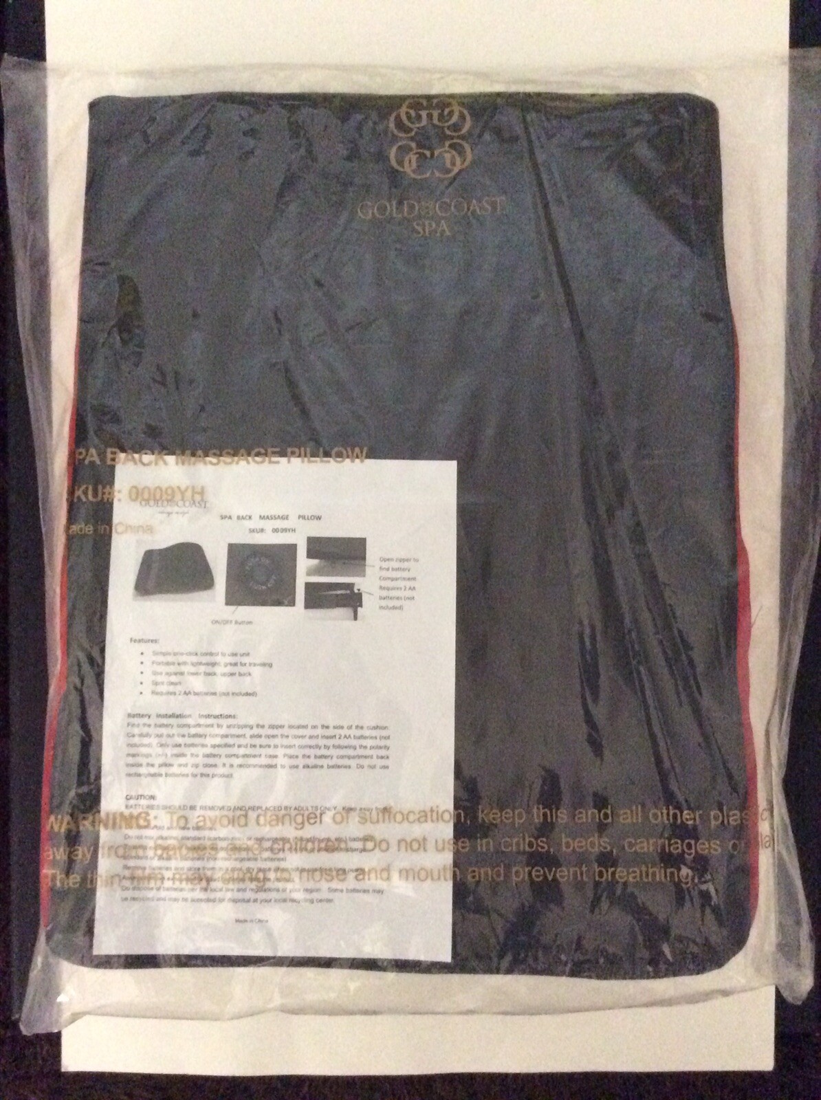 Gold Coast Spa Back Massage Pillow NEW eBay