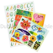 Spring Flowers Life Bright Colors Theme Stickers Scrapbook Craft watercolor