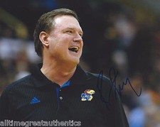 BILL SELF KANSAS JAYHAWKS COACH SIGNED 8X10 PHOTO COA A 2008 NATIONAL CHAMPIONS