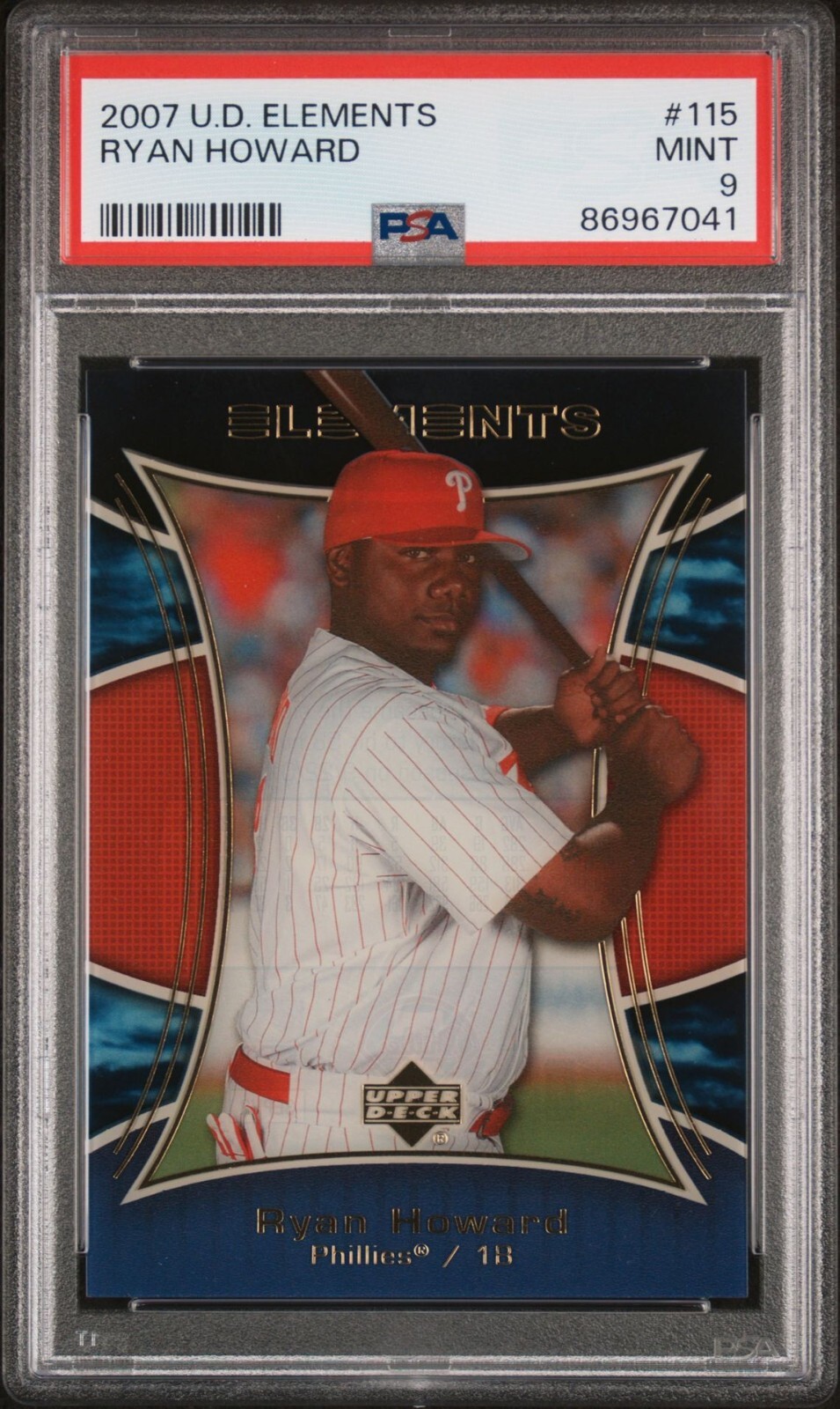 Ryan Howard - 2007 UD Elements  #115  PSA 9