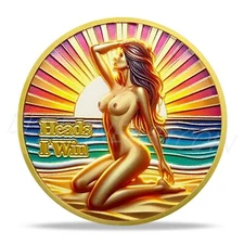 Funny Sexy Coin Novelty Flip Challenge Coin Beauty Artistic Gifts For Collectors