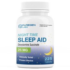 Doxylamine Succinate 25mg Nighttime Sleep Aid Non Habit 225 Tablets
