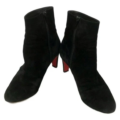 Bottes courtes Christian Louboutin EU:37,5 US:7,5 chaussures en daim noir - Photo 1/4