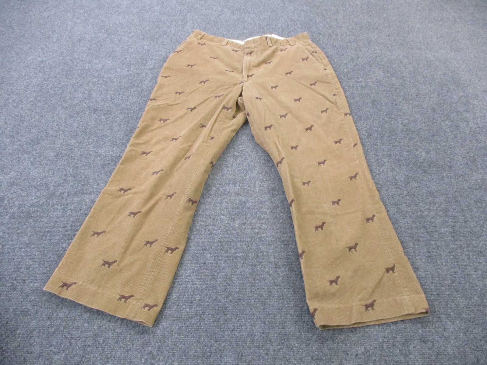Vintage Orvis Pants Mens 36 Corduroy Dog Embroidered Straight USA Made 90s