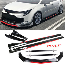 Front Bumper Lip Splitter Spoiler Glossy Black Red Body Kits For Corolla Se Le S