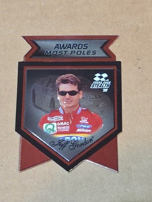 JEFF GORDON  PRESS PASS STEALTH '98 AWARDS MOST POLES DIE CUT FOIL #A5/7