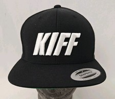 Kiff Cannabis Black Spellout Hat cap SnapBack Adjustable Men's Embroidered 