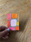 ACEO Original Art Card 2.5x3.5" Painted, 'Orange Abstract' Theme Pink Watercolor — photo 2