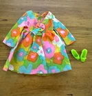 1970 Vintage Mod Barbie Flower Wower # 1453 Floral Print Dress Shoes