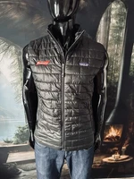 Men’s Patagonia Black Nano Puff Jacket Vest Size Medium “Budweiser” Sponsor Mint