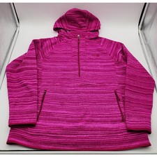 The North Face Hoodie Women XL Pink 1/4 Zip Space Dye Fleece Pullover EXC