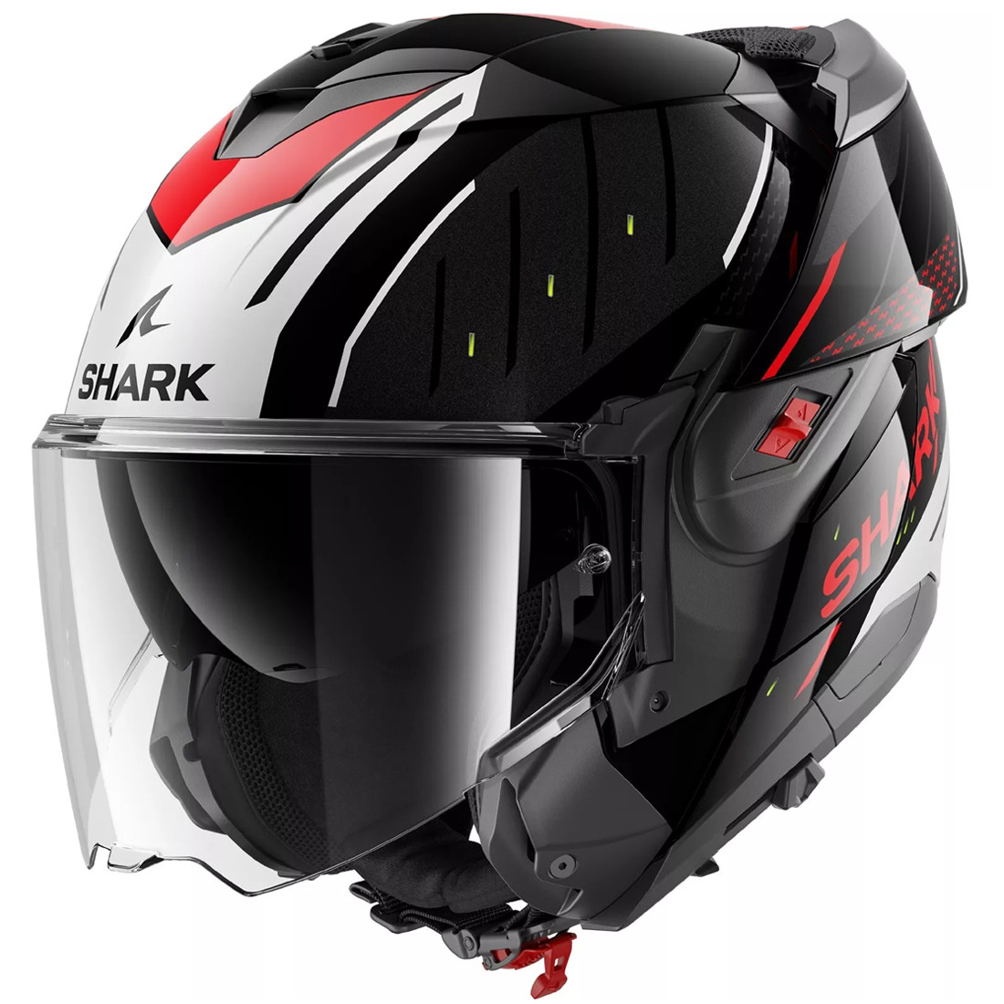Shark Casco Modulare Flip Back OXO Rydger Black Silver Red Nero Argento Rosso foto 2