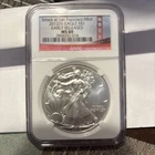 2012 (S) Silver Eagle NGC MS 69 Struck at San Francisco Mint. Golden Gate Bridge