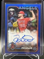 Kolton Ingram 2024 Topps Chrome Blue Refractor Auto #95/150 (RC) - Angels