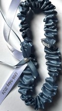 Bridal Throw Garter Handmade Blue Satin Customized Ribbon Personalized Size 34cm