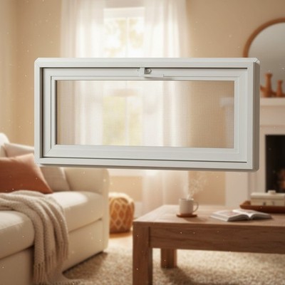 32'' x 22'' Insulated Hopper Window -  Vinyl for Enhanced Ventilation