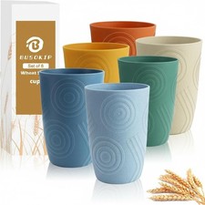 Wheat Straw Cups 16 OZ Plastic Drinking Glasses Drinking Cup Unbreakable Kitchen