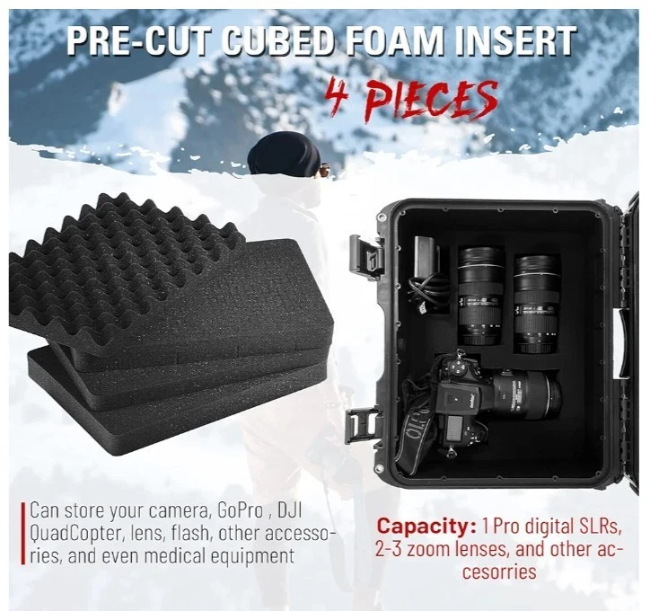 Portable Hard Compact Shockproof Camera Protectcion Box with Customizable Pads - Image 4 of 4