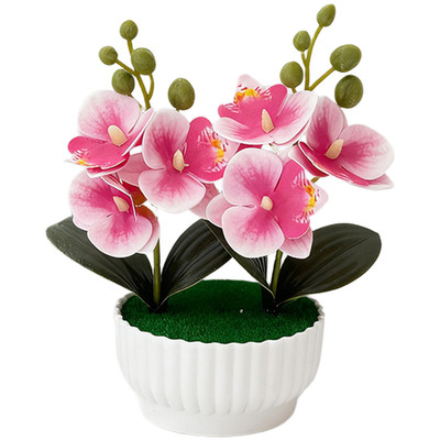 Phalaenopsis Orchid Simulation Potted Flower for Contemporary Interior Design