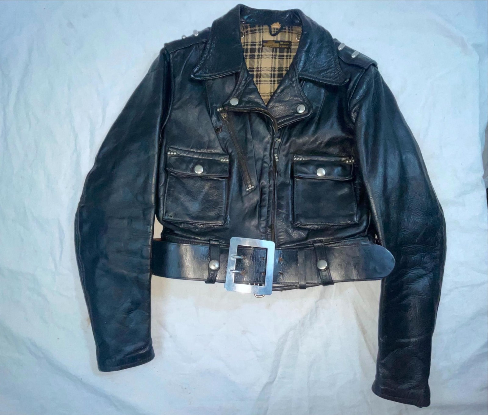 VTG 40s WOMENS S HARLEY DAVIDSON LEATHER CYCLE QUEEN MOTORCYCLE BIKER JACKET image 2