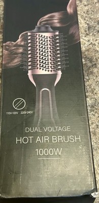 PRITECH Dual Voltage Ionic Hot Air Brush Dryer 1000W 2in Black/Rose HS-862