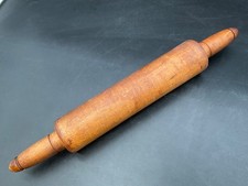 ROLLING PIN Pin Heavy Hardwood 17"x2" w/10 Roller Grannycore Farm Kitch Vtg Deco