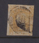 NSW 1853 8d Dull yellow LAUREATE imperf- 3 margins-SG79 Cat £750 GU