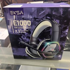 EKSA E1000 USB Gaming Headset 7.1 Surround Sound with Mic RGB Lights PC Laptop
