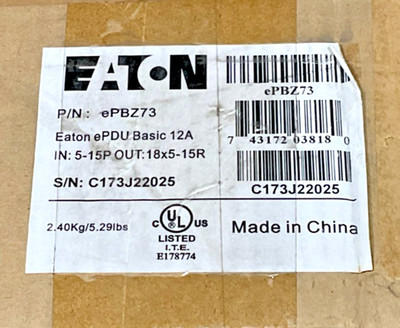 Eaton Basic Electrical Power Distribution Unit Rack EPBZ73   ️  ️  NEW!