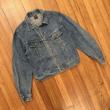 Vintage 60s 70s Lee Riders 101-J Sanforized Denim Jean Trucker Jacket Mens Small