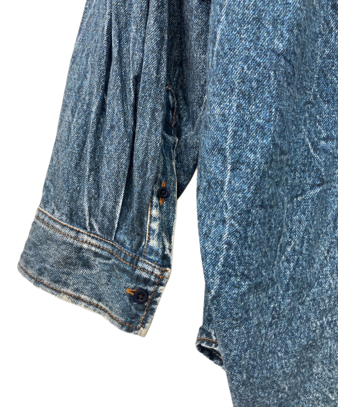 BALENCIAGA Transfer print denim shirt Size: S Navy Men 641434 TJW37 thumbnail 6