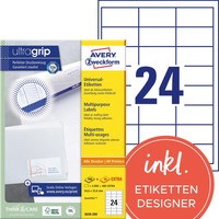 Avery Zweckform Universal-Etiketten, 64,6 X 33,8 Mm, Weiß 1 Bis 12 Stk