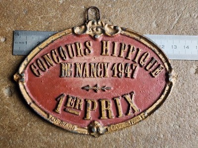 Pferd Pferde Plakette Wettbewerb von Nancy 1947 Taupinard 13 cm