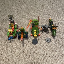 TMNT Vintage Vehicle Lot Toilet Taxi Turtlecycle Cheapskate Cannon Complete