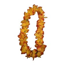 Yellow And Orange Traditional Hawaii Lei 40&rdquo; Fabric Hawaiin Party Costume