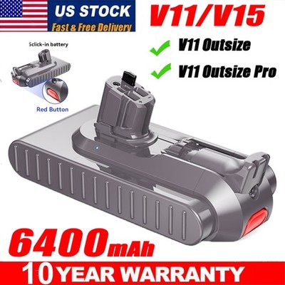 6400mah Battery for Dyson Button Click in Installation Style V11 Battery