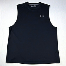 Under Armour HeatGear Men's Black Tank Top M Loose Fit Polyester Crew Neck