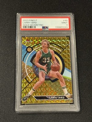 2023-24 Finest Gold Geometric Larry Bird #48 09/50 PSA 9