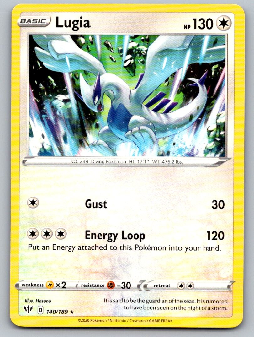 Lugia 140/189 Rare Darkness Ablaze Pokemon Moderately Played