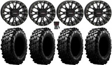 System 3 ST-3 Black 14" Wheels 28" Carnivore Tires Honda Pioneer