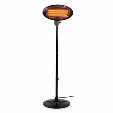Electric Quartz Patio Heater Adjustable Height Indoor & Outdoor Waterproof