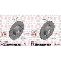 2X Zimmermann Sport Bremsscheiben 330Mm Gelocht Hinten Passend FüR Bmw X3 X4