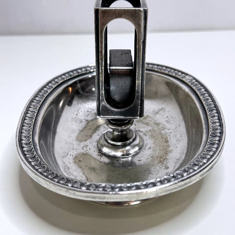 Cenicero soldado plateado Gorham SANTA BARBARA BILTMORE soporte de caja de fósforos 1928 Foto 4 de 4