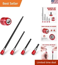 Magnetic Impact Drill Bit Extension Set 4 Pcs 2-12 Inches