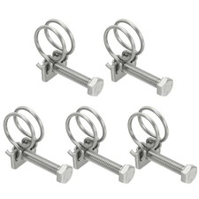5 Pcs 16-19mm Adjustable Double Wire Hose Clamp for Dust Collection Pump Hose