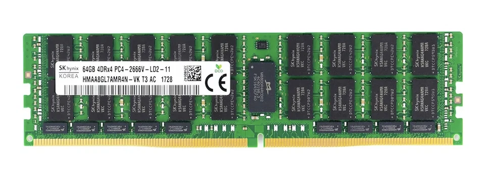 SK Hynix 64GB DDR4 2666MHz LRDIMM (HMAA8GL7AMR4N-VK) Load Reduced ECC - Image 1 of 1
