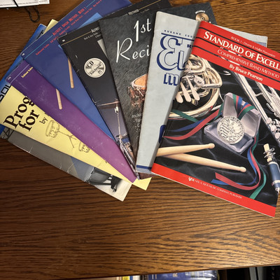 Miscellaneous Drum and Percussion Books, Bundle Of 8 Books!